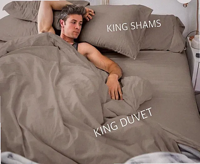 3 PC~Pillow Guy Classic Cool Crisp Cotton Percale KING Duvet Cover & Shams Taupe