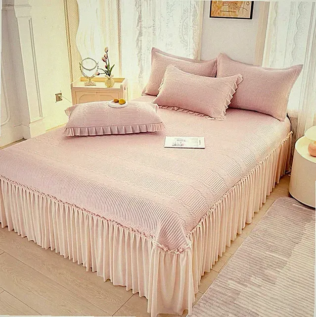 All-Season Cooling Mattress Pad Set – 3-Piece with Bed Skirt & Pillowcases