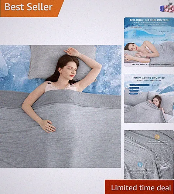 Breathable and Hypoallergenic Cooling Throw Blanket - Perfect for Summer Nights