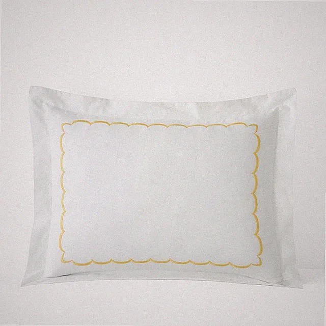 Embroidered Scallop Classic Cool Cotton Percale Sham-Company Cotton|6257
