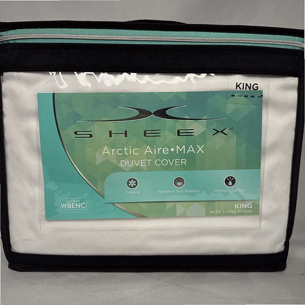 New SHEEX Arctic Aire MAX King Duvet Cover W/ 2 Shams White Cooling 100% TENCEL