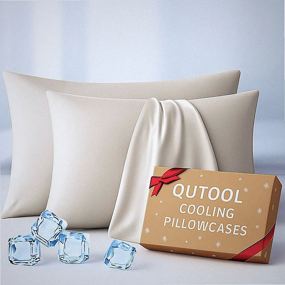 Premium Cooling Pillowcases Queen Size Set of 2 for Hot Sleeper&Night Sweats...